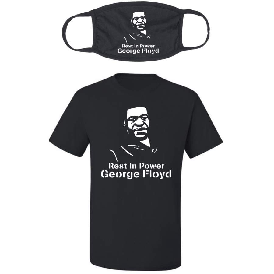 Rest In Power Justice For George Floyd Black Lives Matter Black Pride T-shirt-Mask Combo