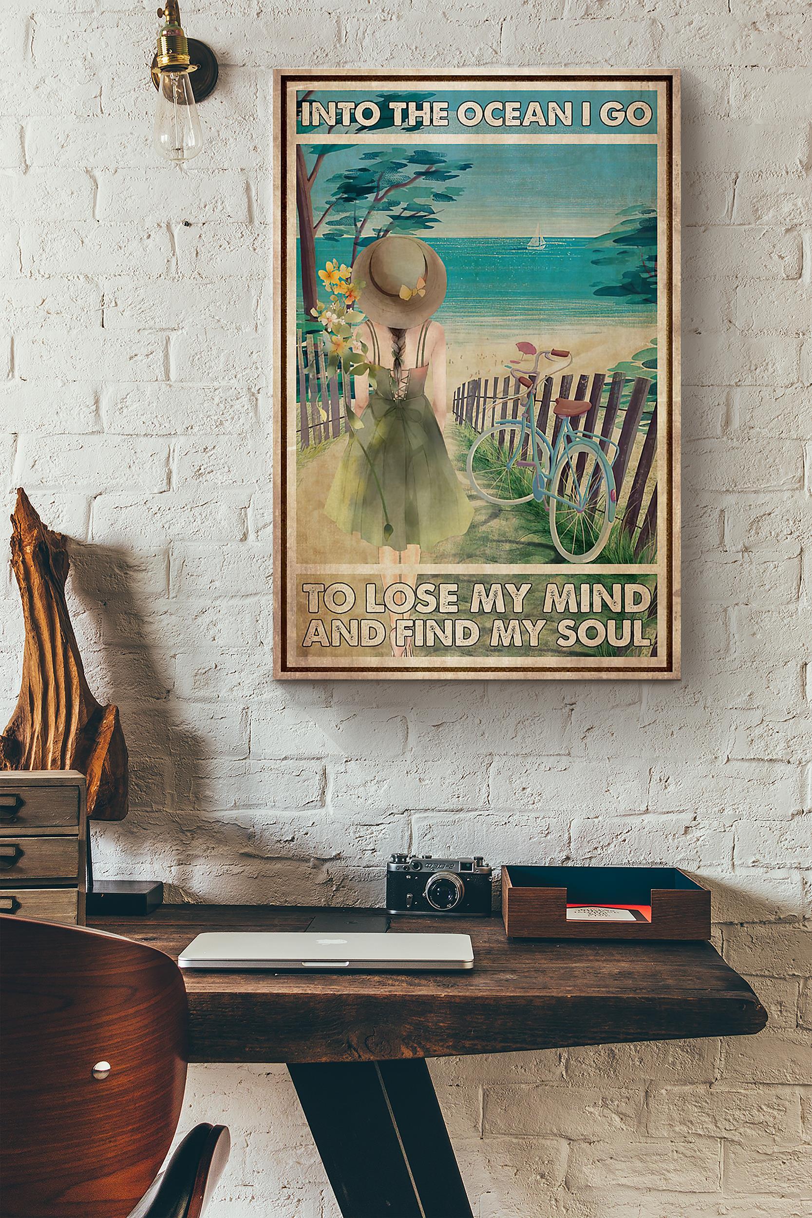 Flower Girl Into The Ocean I Lose My Mind And Find My Soul Poster Wrapped Canvas