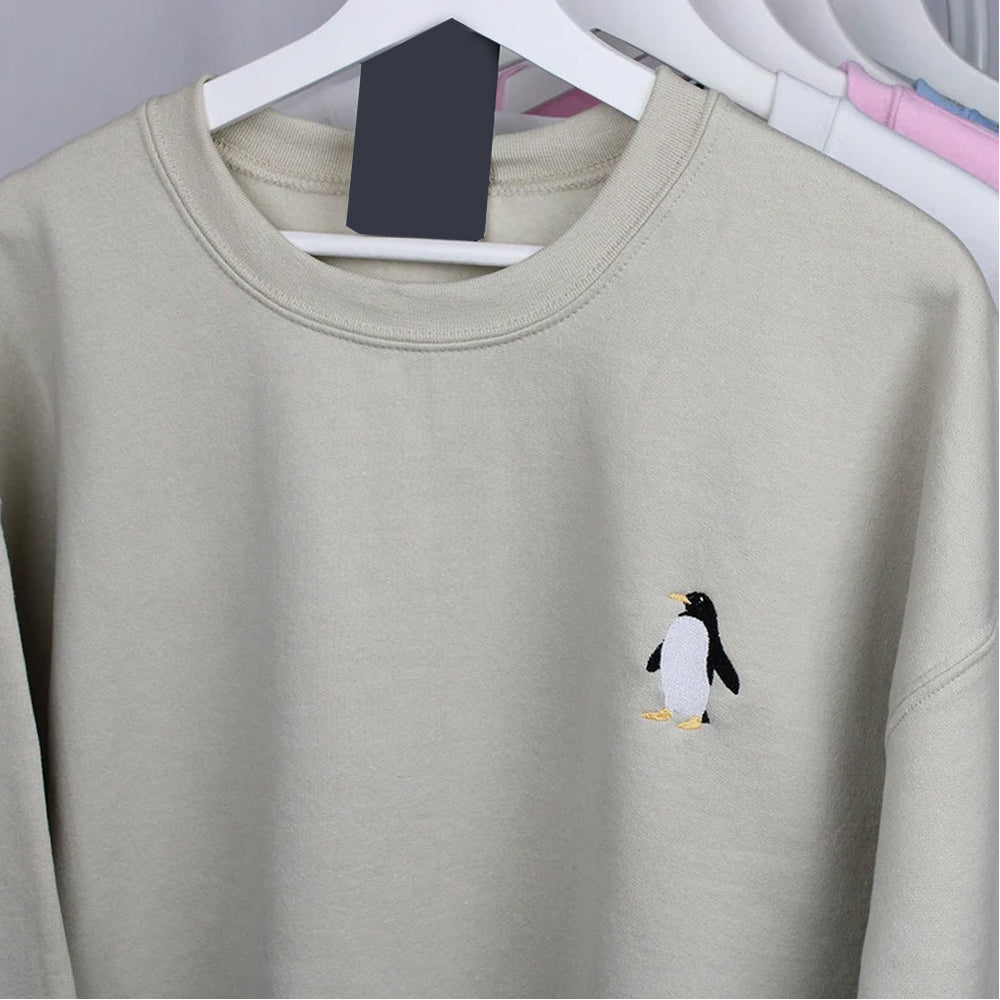 Penguin Embroidered Sweatshirt 2D Crewneck Sweatshirt All Over Print Sweatshirt For Women Sweatshirt For Men Sws2911