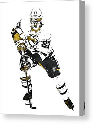 Sidney Crosby Pittsburgh Penguins Pixel Art 1000 Joe Hamilton Canvas Print