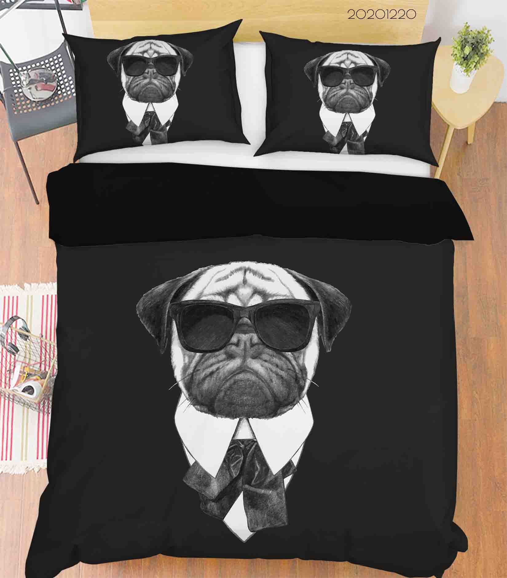 3D Hand Drawn Animal Black Dog Quilt Cover Set Bedding Set Duvet Cover Pillowcases 126 Lqh