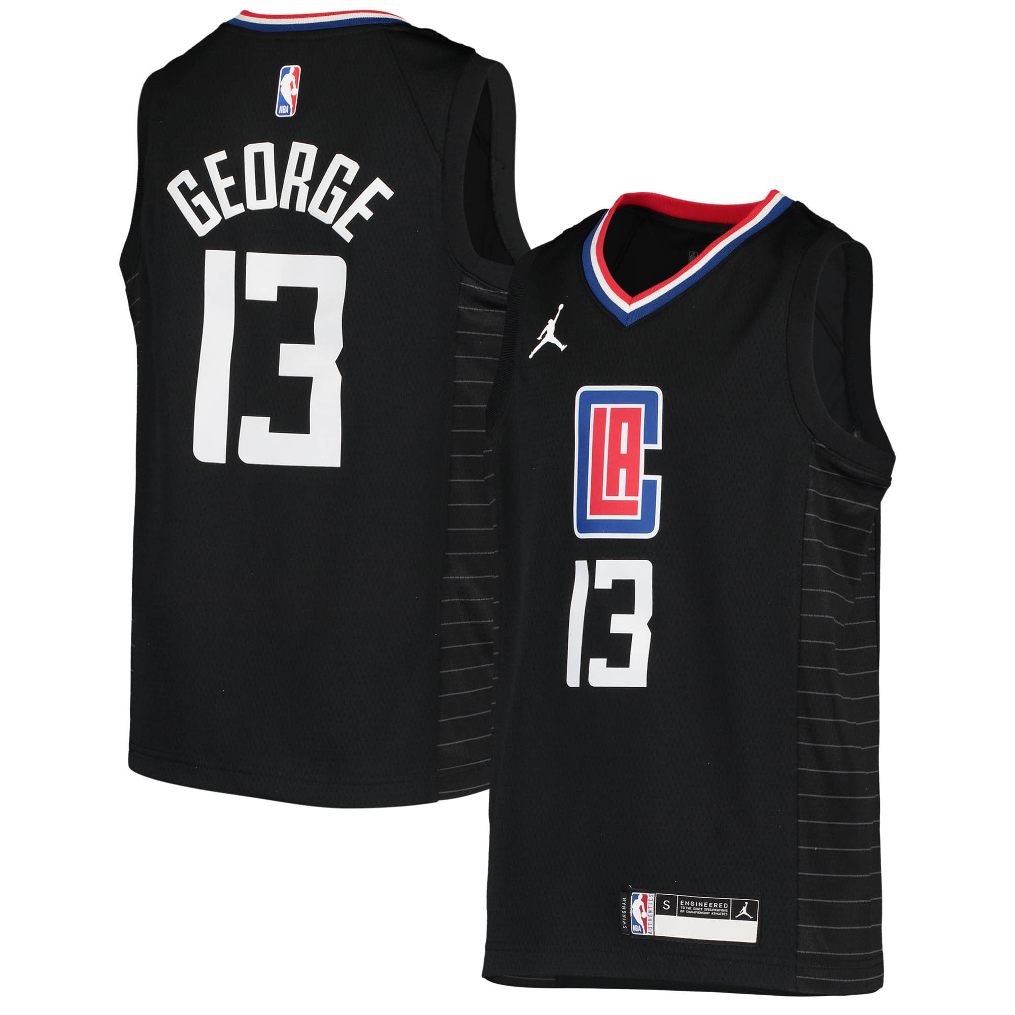 Paul George LA Clippers Jordan Brand Youth 2020/21 Swingman Player Jersey – Black – Statement Edition