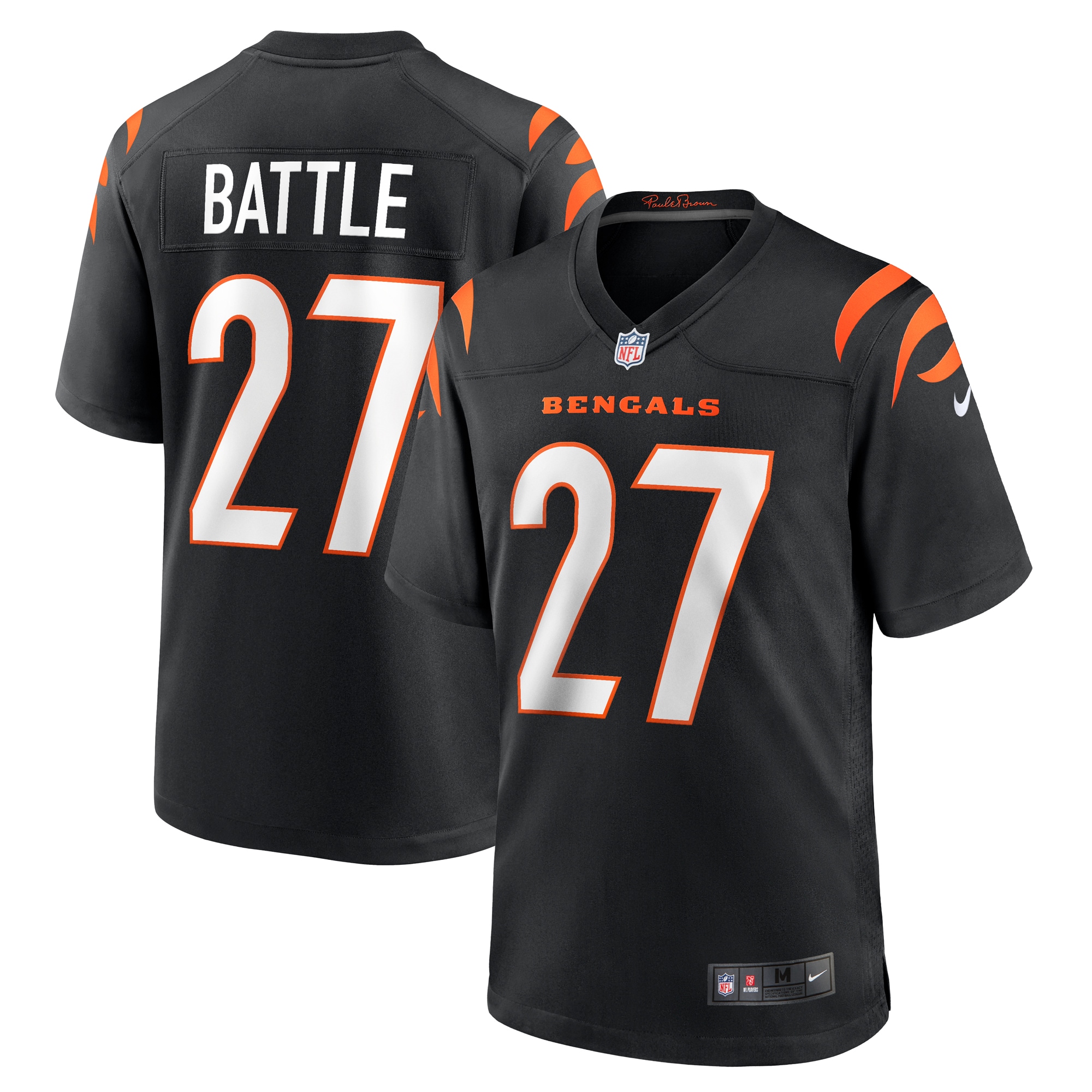 Men’s Cincinnati Bengals Jordan Battle  Black Team Game Jersey