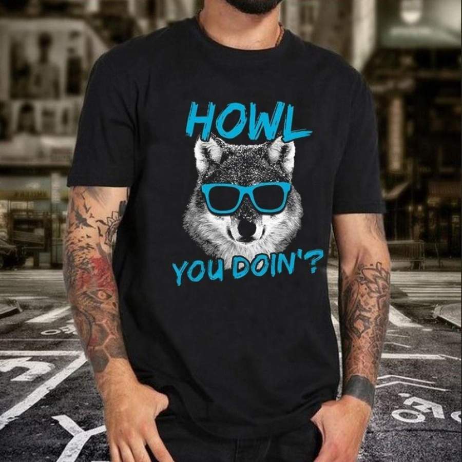 2019 new fashion funny printing  wolf t shirt