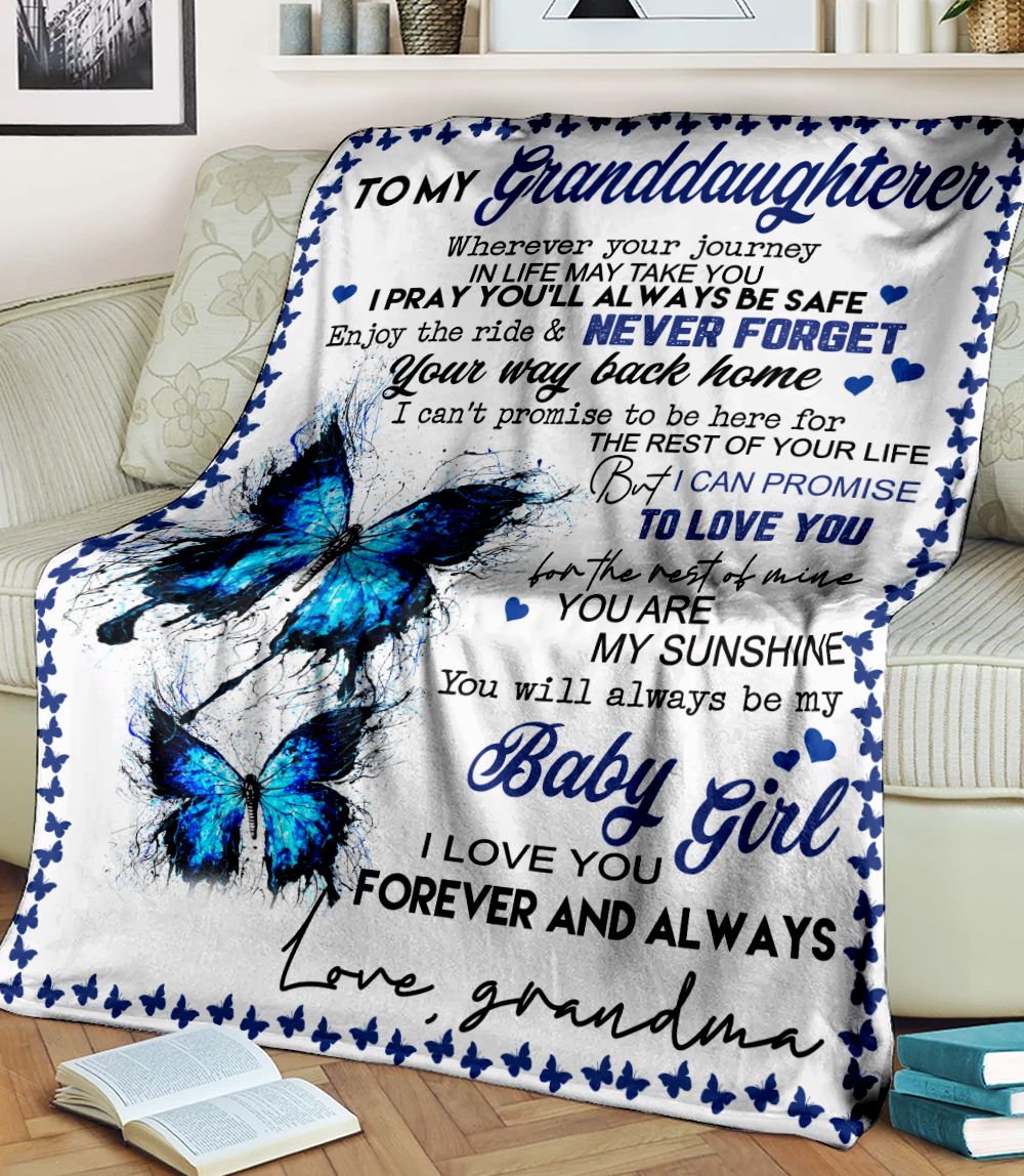 To My Granddaughter Baby Girl Fleece Blanket