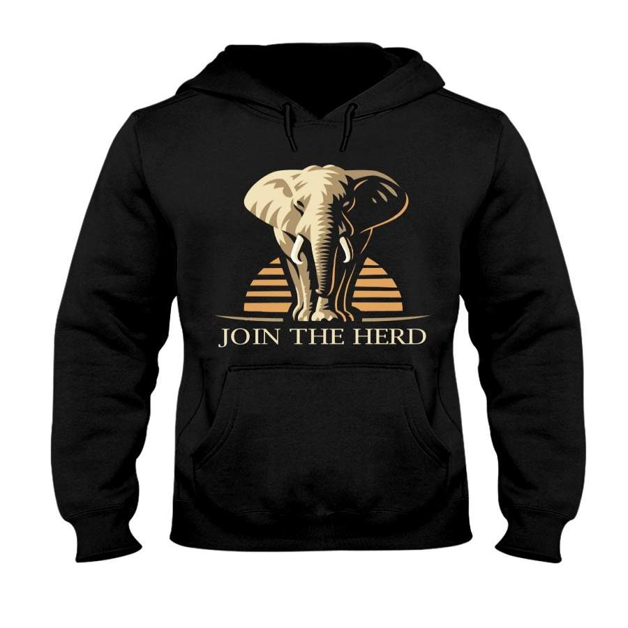 Vintage Join The Herd For Elephant Lovers Hoodie