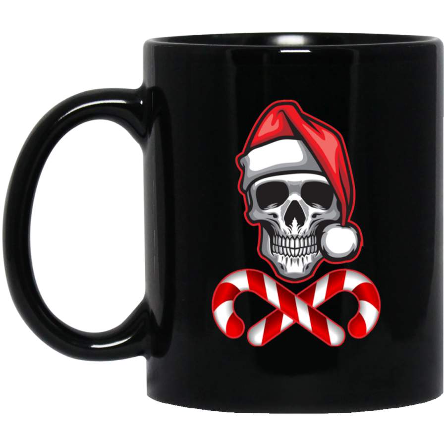 Skull Santa Hat Candy Cane Christmas Funny Santa Mug