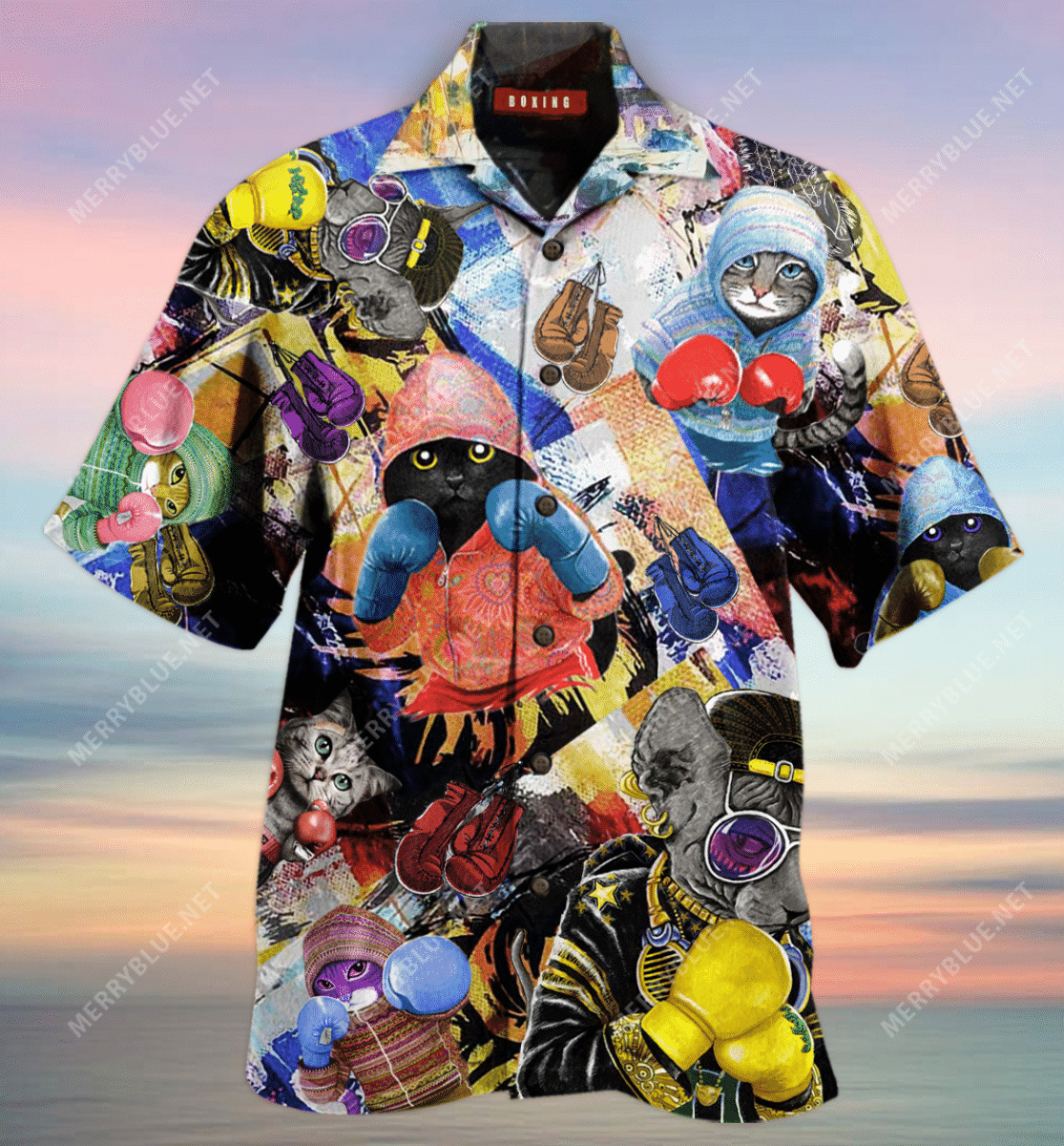 Amazing Boxing Cats Unisex Hawaiian Shirt