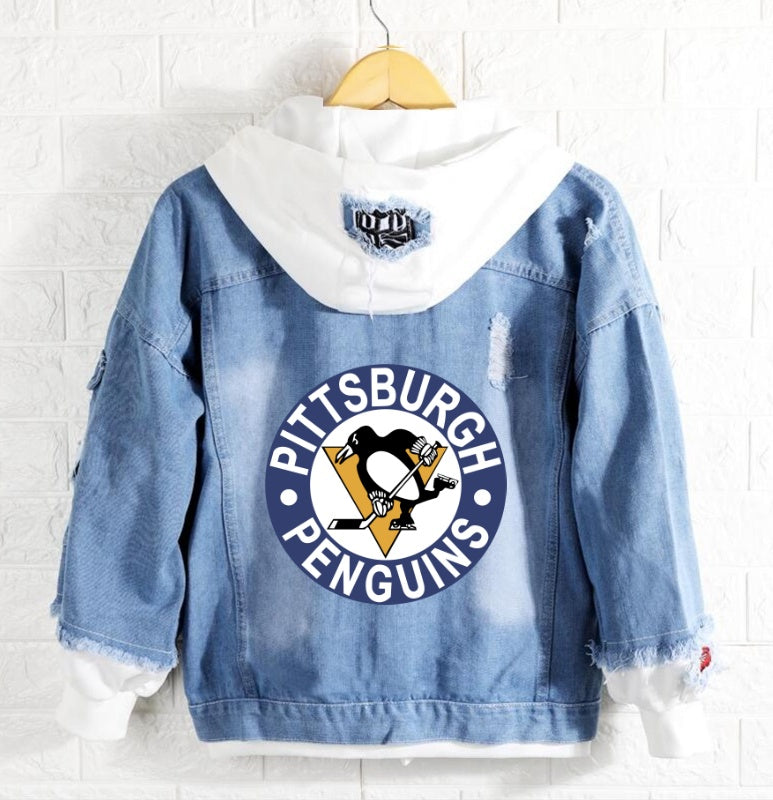 Pittsburgh Penguins Jeans Denim Hoodie Jacket