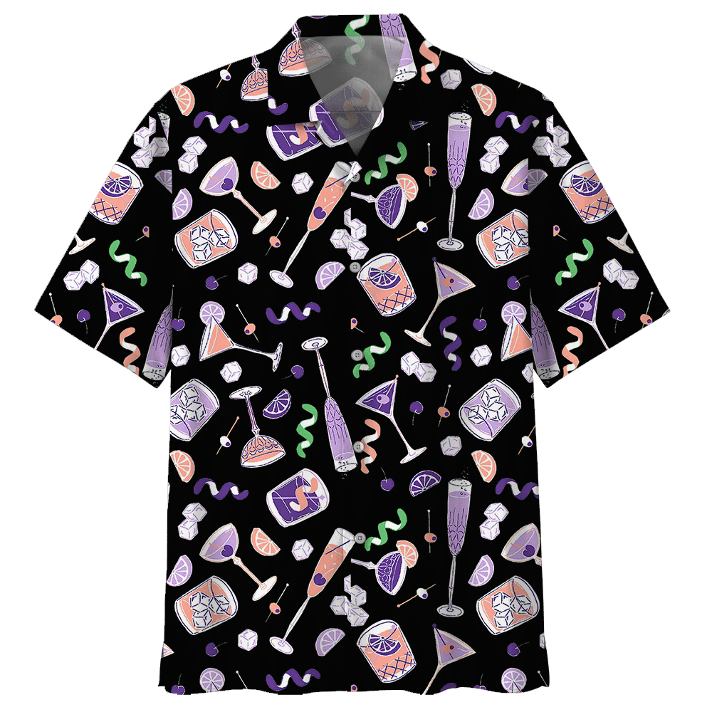 Cocktail Black Nice Design Unisex Hawaii Shirt For Men And Women Ha33897