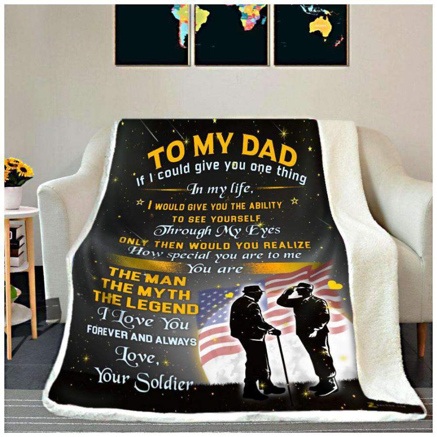 Blanket Gift For Army Dad Love You Forever And Always