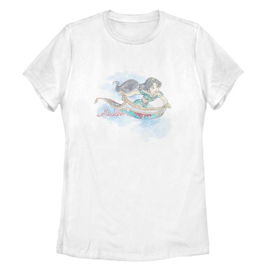 Aladdin Women’s Jasmine Watercolor Carpet Ride  T Shirt