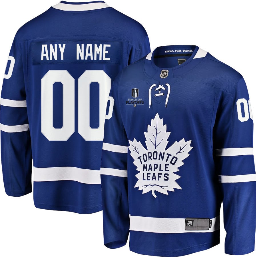 Toronto Maple Leafs Stanley Cup 2023 Playoffs Patch Home Breakaway Custom Men Jersey – Blue