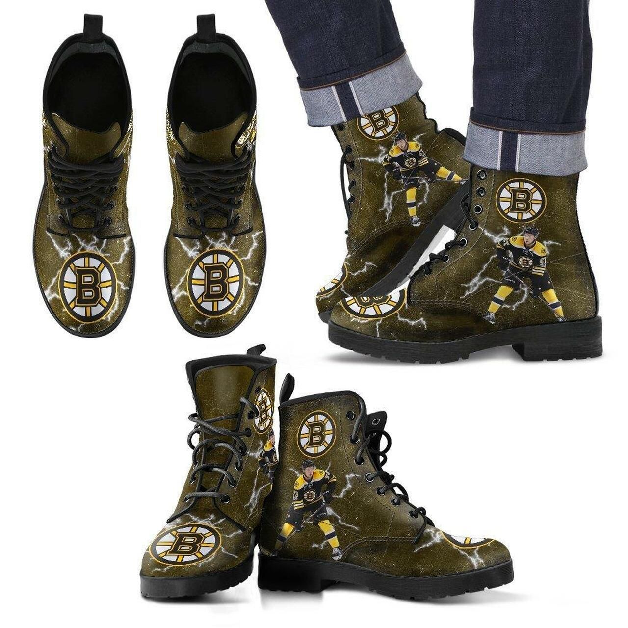 Boston Bruins Leather Boots Fashion Women Boots Shoes Shoes5105