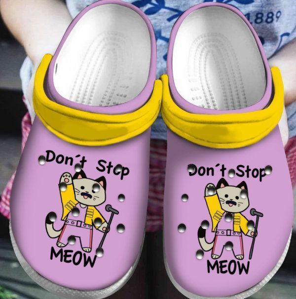 New Freddie Mercury Cat Dont Stop Meow  Gift For Lover Rubber Crocs Crocband Clogs, Comfy Footwear