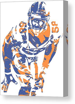 Von Miller Denver Broncos Pixel Art 12 Joe Hamilton Canvas Print