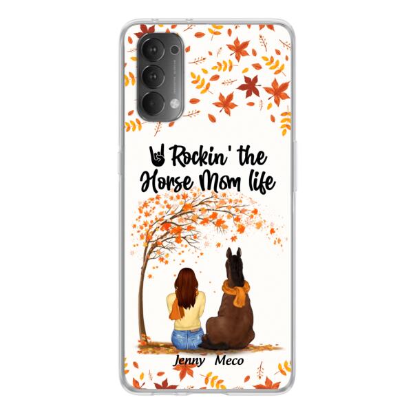 Custom Personalized Horse Mom In Autumn Phone Case – Girl With Upto 3 Horses – Case For Xiaomi, Oppo And Huawei