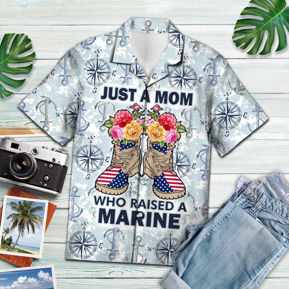 Aloha Shirt Mother’s day Father’s day unique gift ideas for mom & dad from daughter & son kids, meaningful birthday presents –  Just A Mom Who Raised A Marine H247002 – Hawaiian Shirt