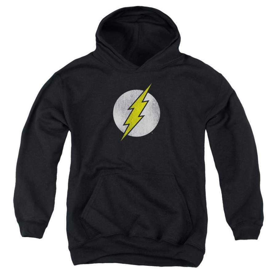 The Flash Flash Logo Distressed Youth Hoodie (Ages 8-12)