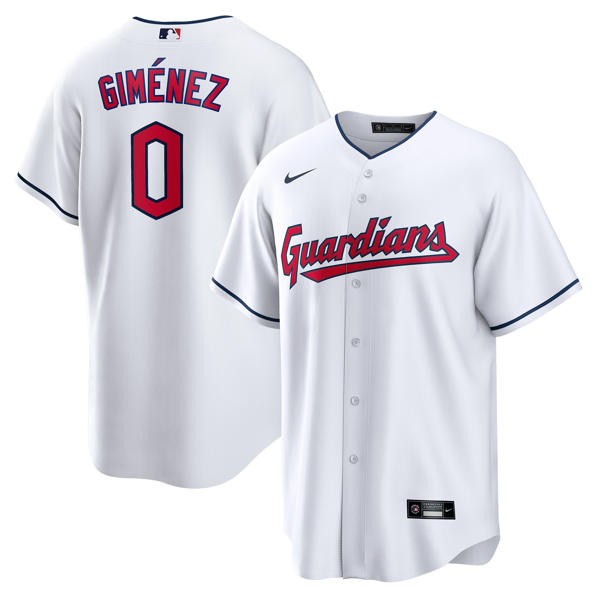 Men’s Cleveland Guardians Andrés Giménez White Home  Player Jersey