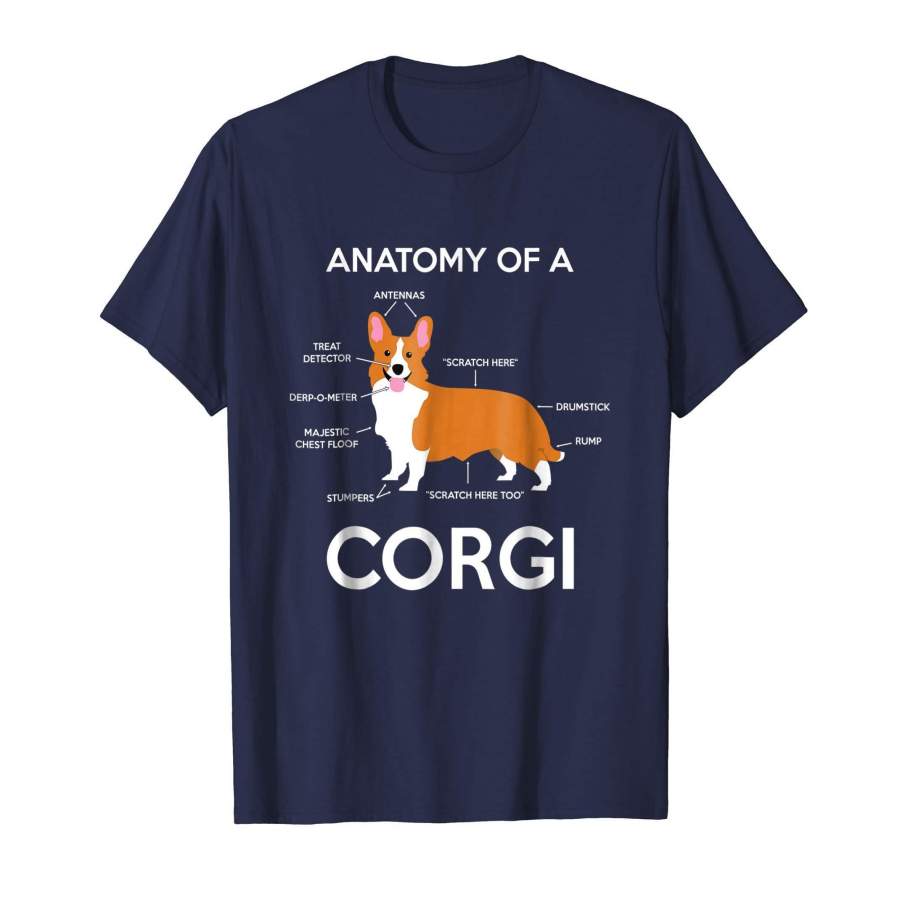 Anatomy Of A Corgi T-Shirt Funny Corgis Dog Puppy Tee Shirt