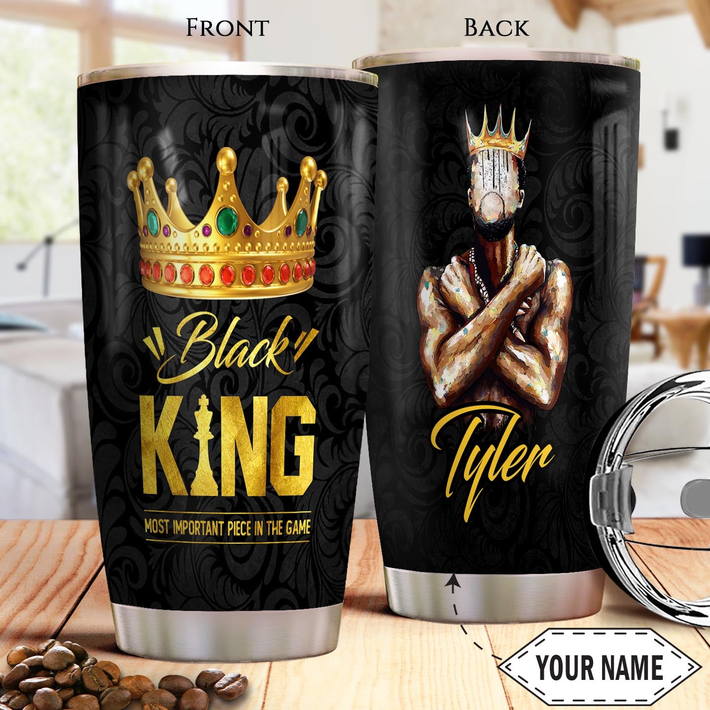 Black King Kd4 Personalized Thaz2804004Z Stainless Steel Tumbler