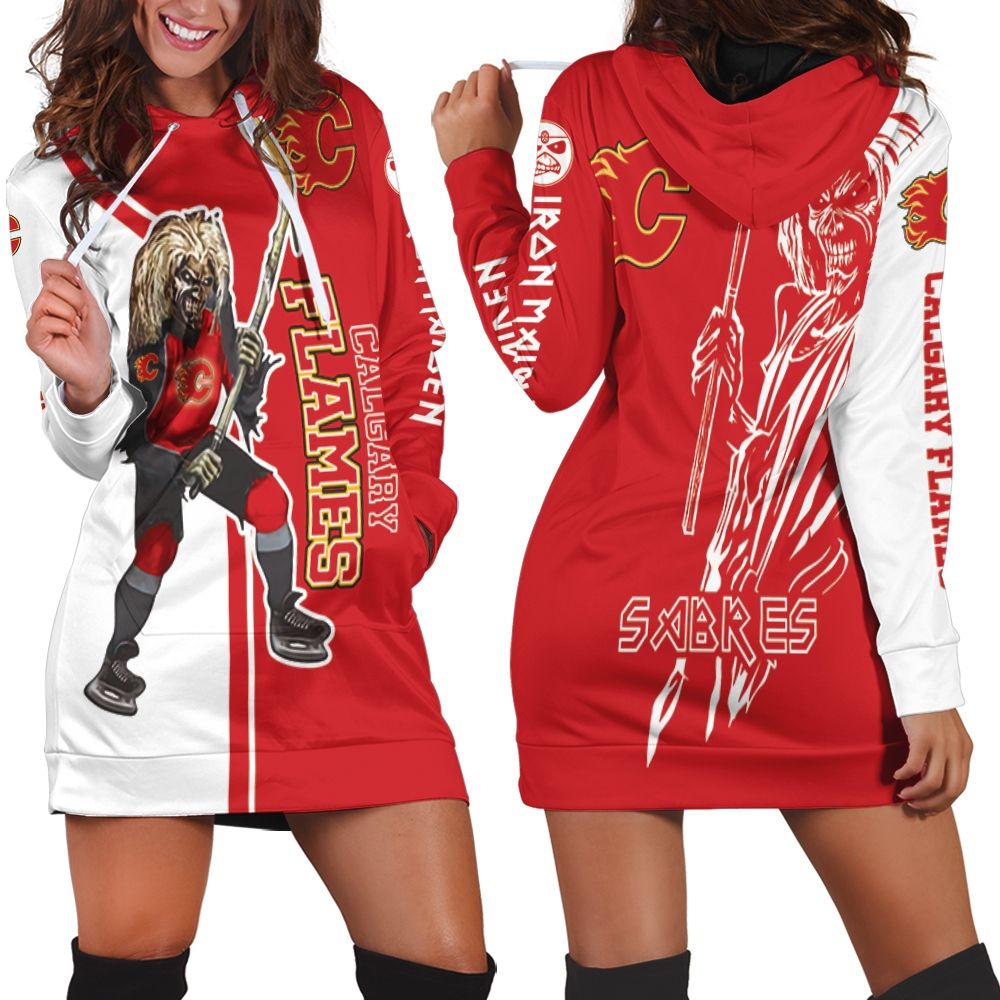 Calgary Flames And Zombie For Fans Hoodie Dress