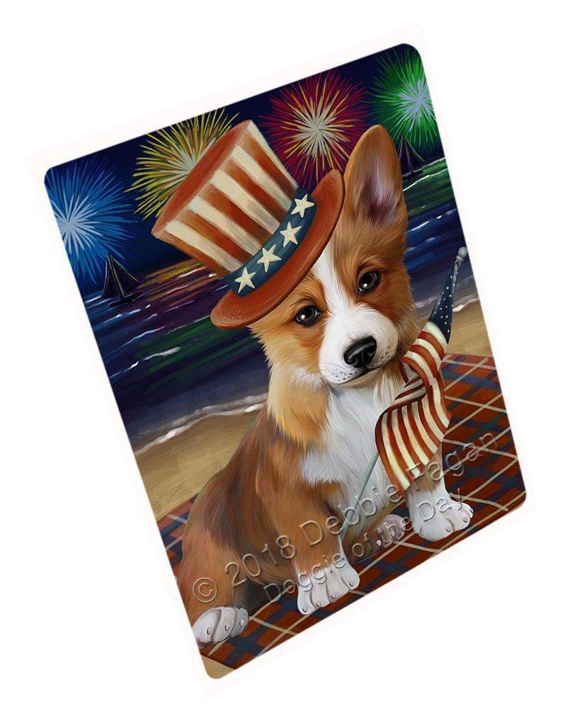 4Th Of July Independence Day Firework Corgie Dog Blanket Blnkt55632 (37X57 Sherpa)