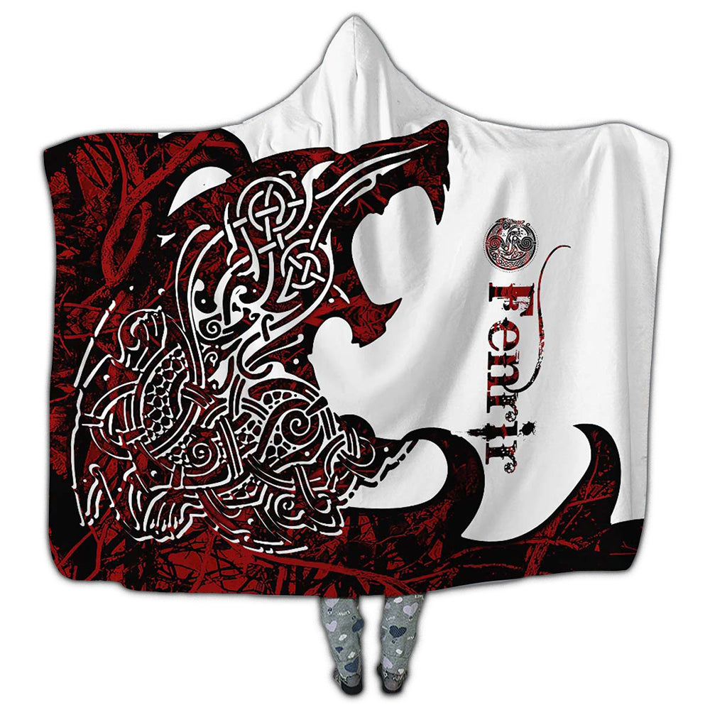 Viking Wolf Legend Red And White Amazing Style – Hoodie Blanket  – Owl Ohh