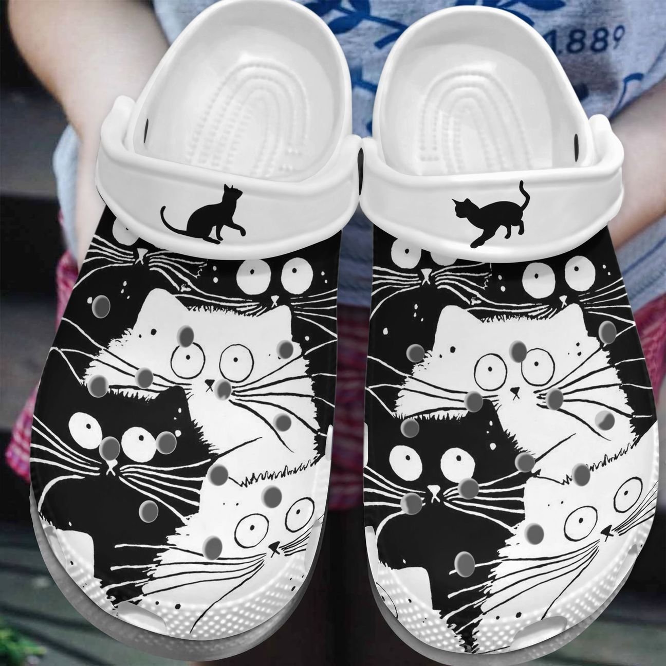 Love My Black Cat Personalize Clog, Custom Name, Text, Fashion Style For Women, Men, Kid, Print 3D