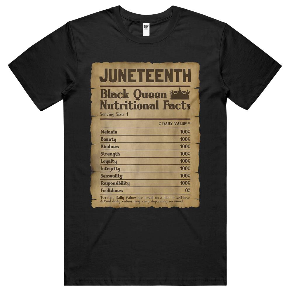 Nutritional Facts Shirt, Nutritional Facts T Shirt, Black Queen Nutrition Facts, Juneteenth Black Queen Nutritional Facts Melanin Vintage Girls T Shirts