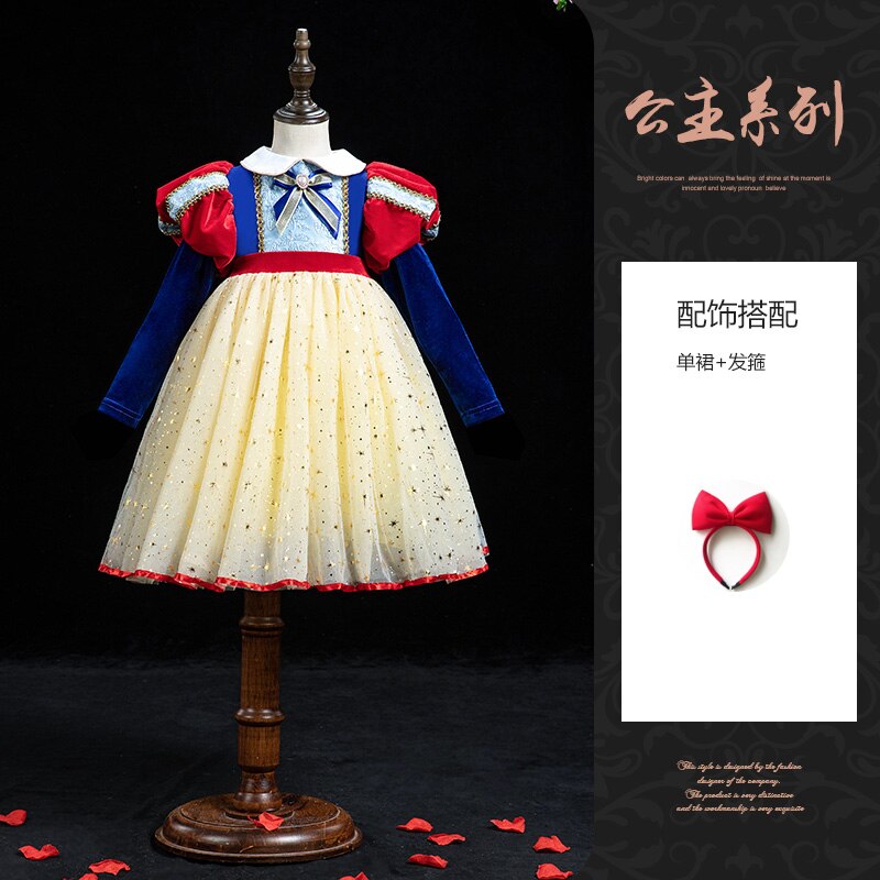 Snow White Dress Autumn And Winter New Girl Dress Birthday Party Children’s Clothing Birthday Kids Dress Vestidos Dresses alx