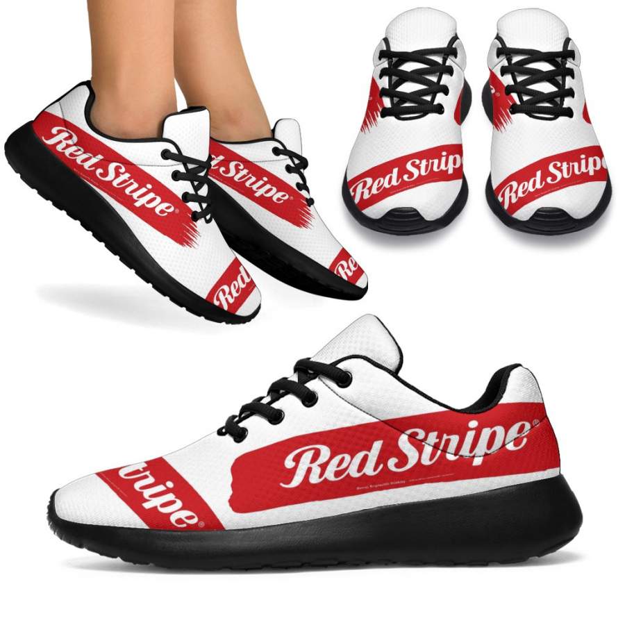 Red Stripe for Beer Lovers Sport Sneakers