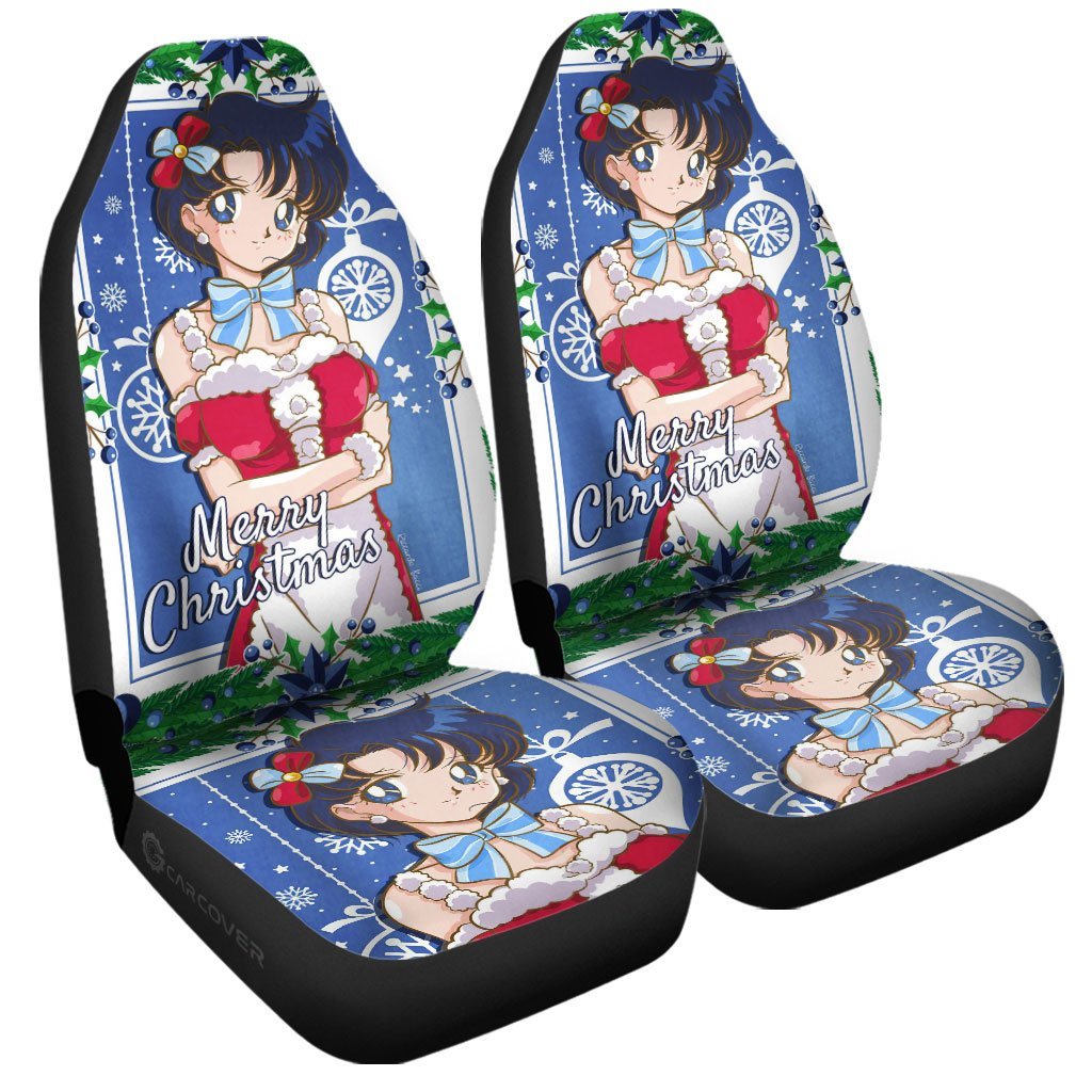 Sailor Mercury Car Seat Covers Custom Christmas Sailor Moon Anime Car Accessories