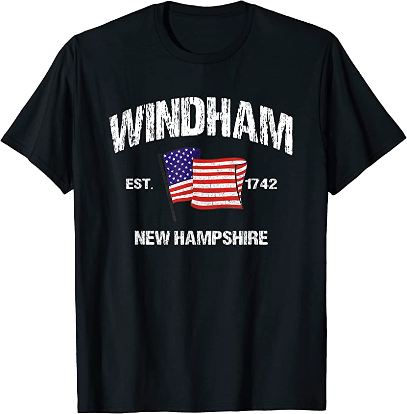 Windham New Hampshire NH USA Stars & Stripes Vintage Style T-Shirt