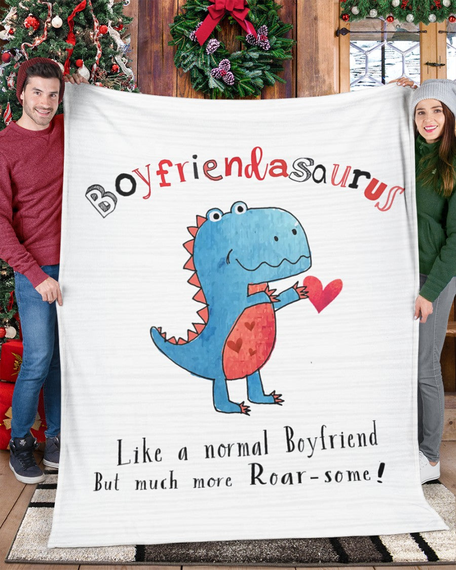 Valentines Boyfriendasaurus Blanket, Funny Valentine Gift For Him, Valentine Gift For Boyfriend, Valentine Gift For Husband Fleece/Sherpa Blanket