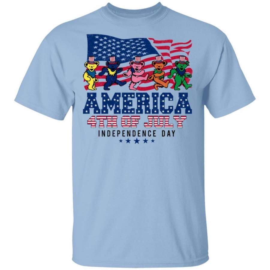Grateful Dead Bears On Independence Day T-shirt 4th Of July Tee MT05
