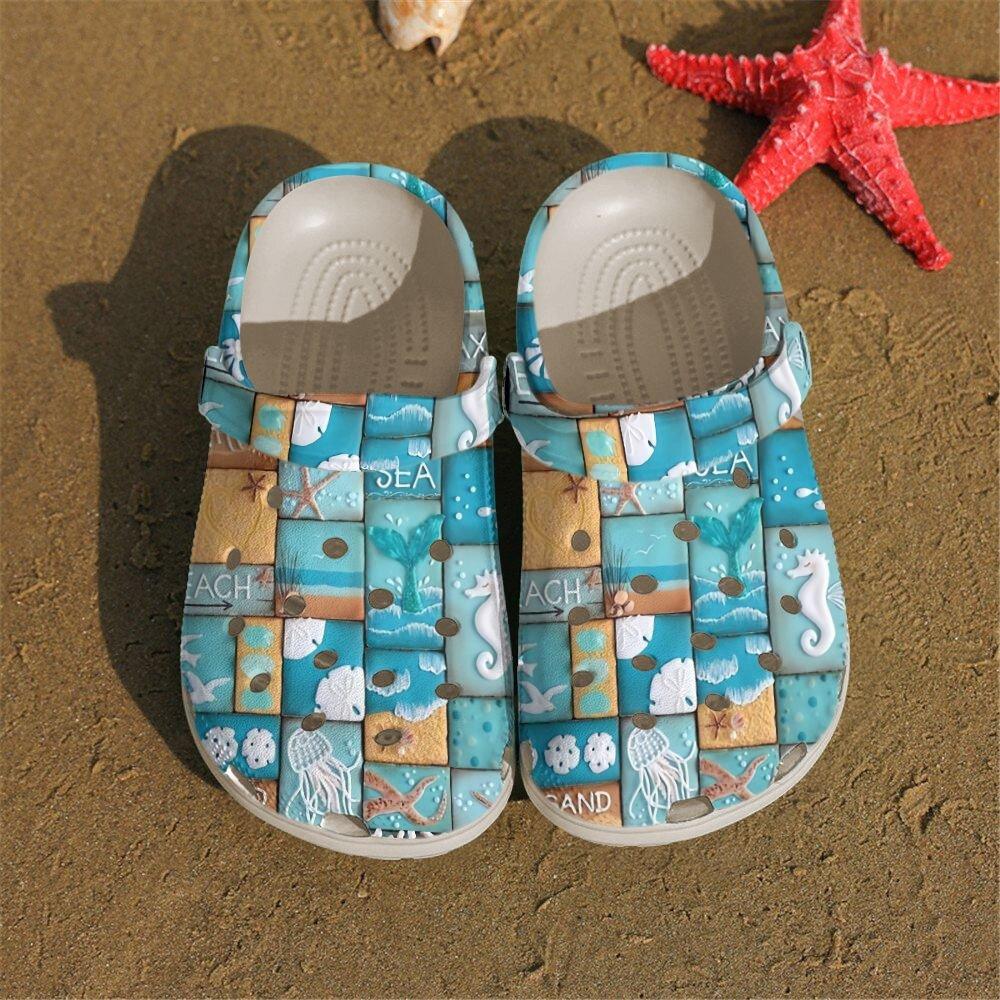 Beach Personalized Clog, Custom Name, Text, Color, Number Fashion Style For Women, Men, Kid, Print 3D On The Beach