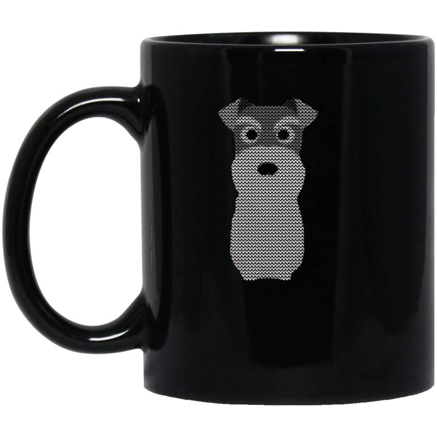 Schnauzer Not So Ugly Christmas Sweater 11 oz 15 oz Black Mug