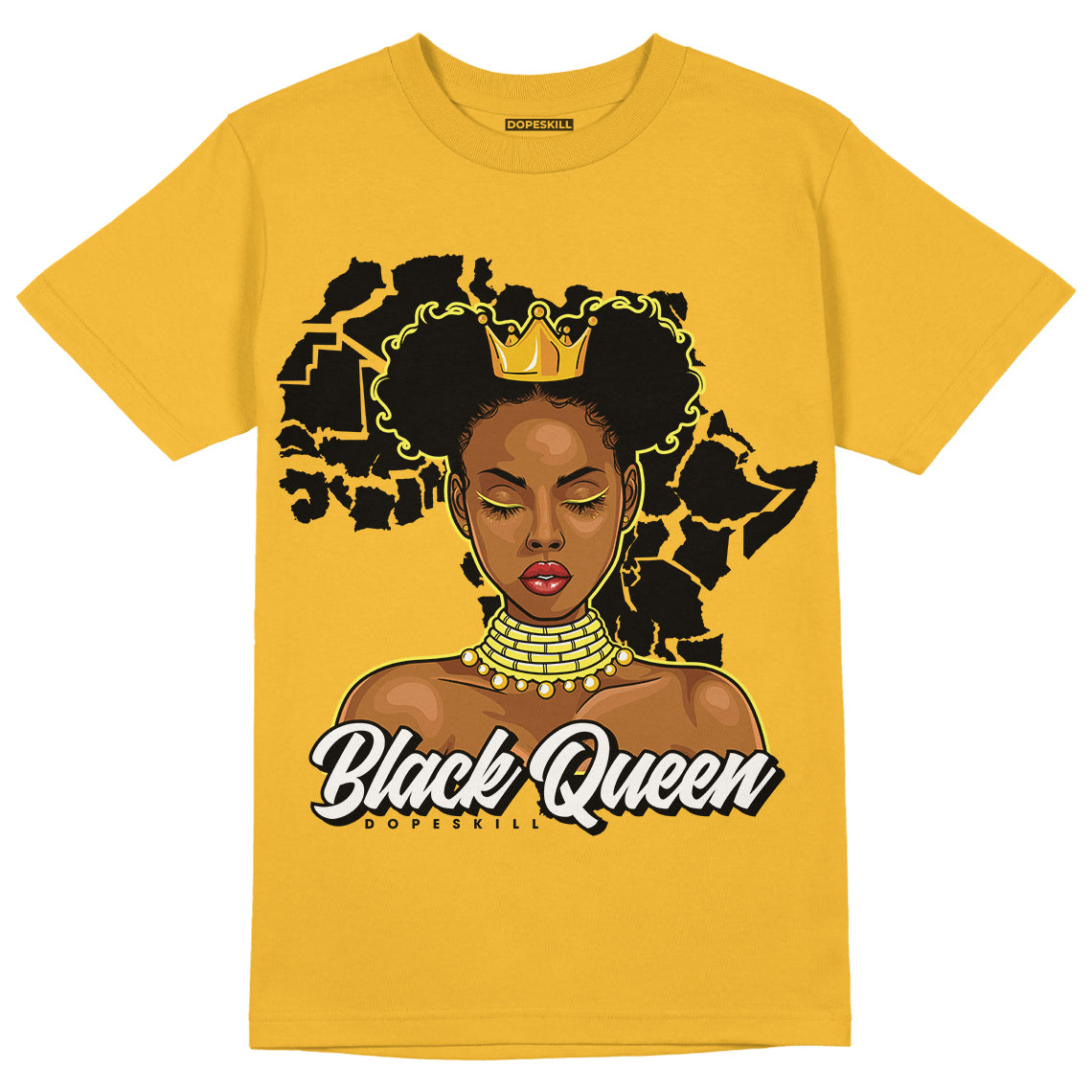 Jordan 8 Womens “Taxi” Dopeskill Opti Yellow T-Shirt Black Queen Graphic