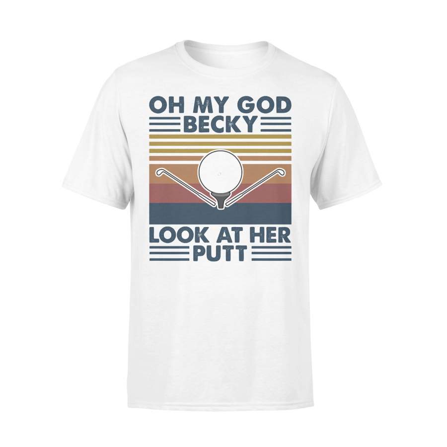 Golf Oh My God Becky Look At Her Putt Vintage Retro T-Shirt