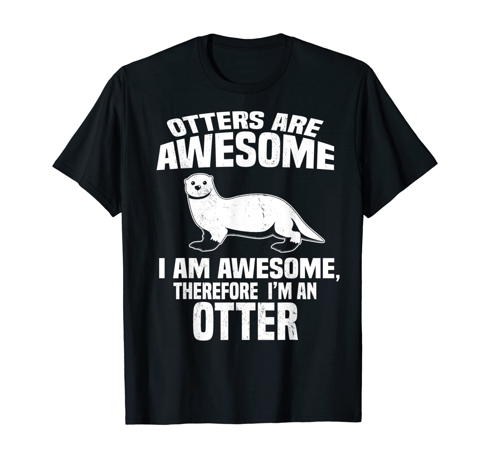 Otters Are Awesome Distressed T-Shirt Cute Boys Girls Gift T-Shirt