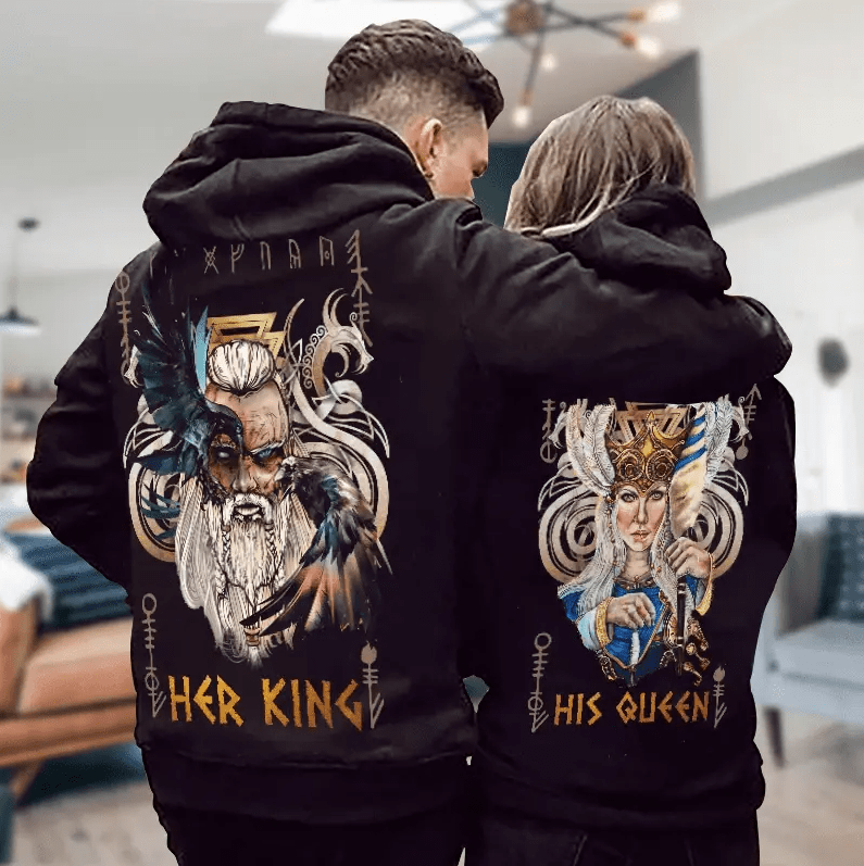 Legend Her King His Queen Viking Couple Hoodie 3D #DH