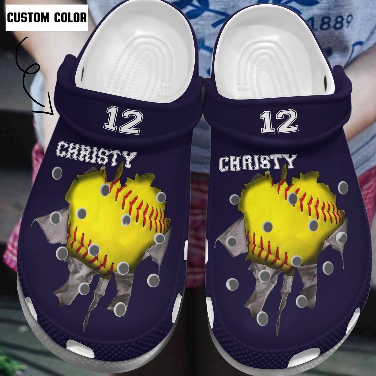 Softball Personalize Clog, Custom Name, Text, Fashion Style For Women, Men, Kid, Print 3D Softball Lover 0954