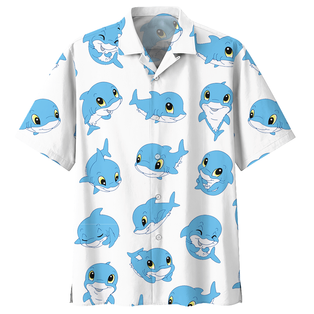 Dolphin White Unique Design Unisex Hawaii Shirt For Men And Women Ha97603