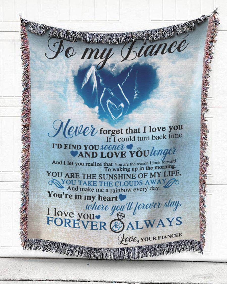 Woven Throw For Newlyweds Wedding Gift, Fiancé – The Sunshine Of My Life, Cotton Blanket