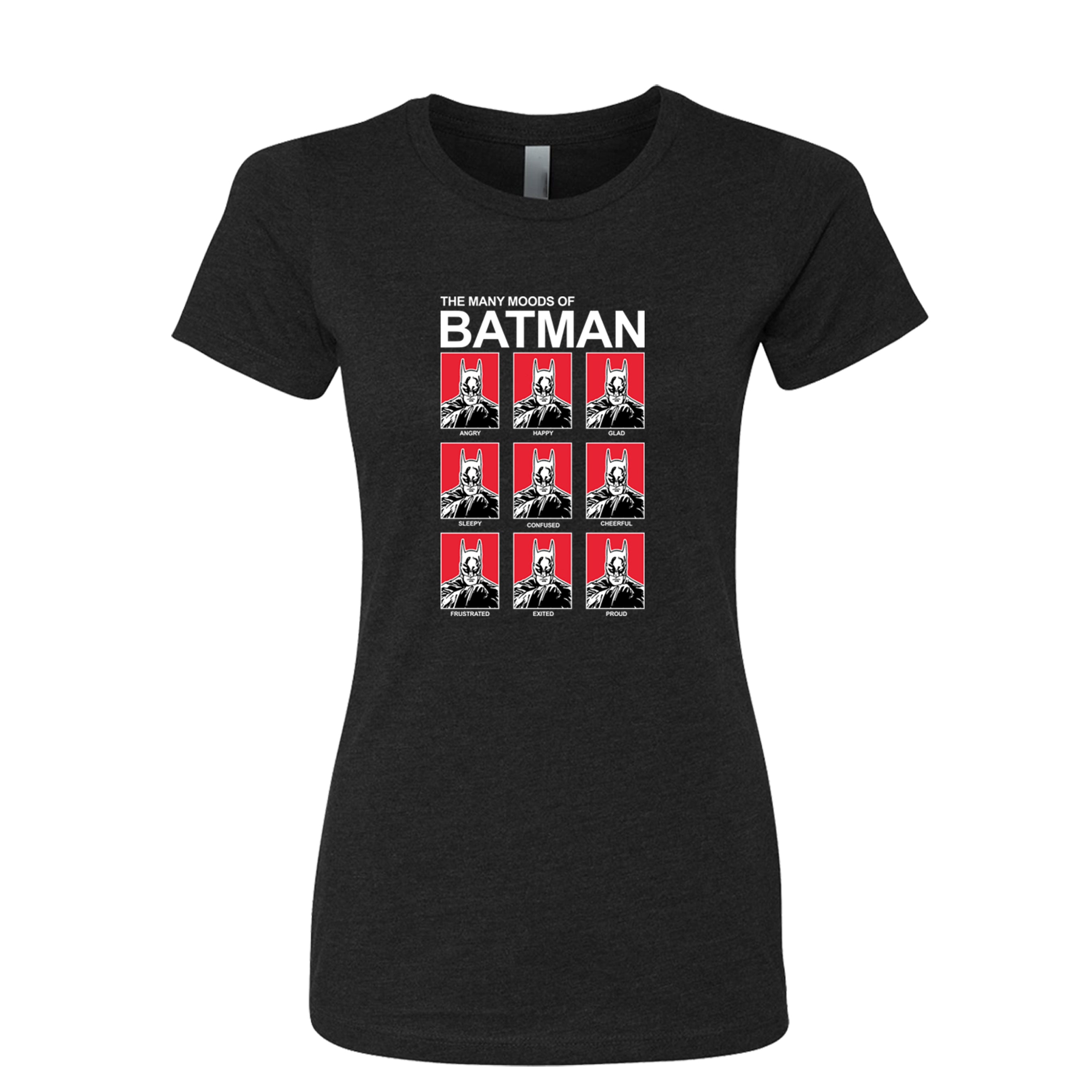 The Many Moods Of Batman Women’s Poly-Cotton T-shirt