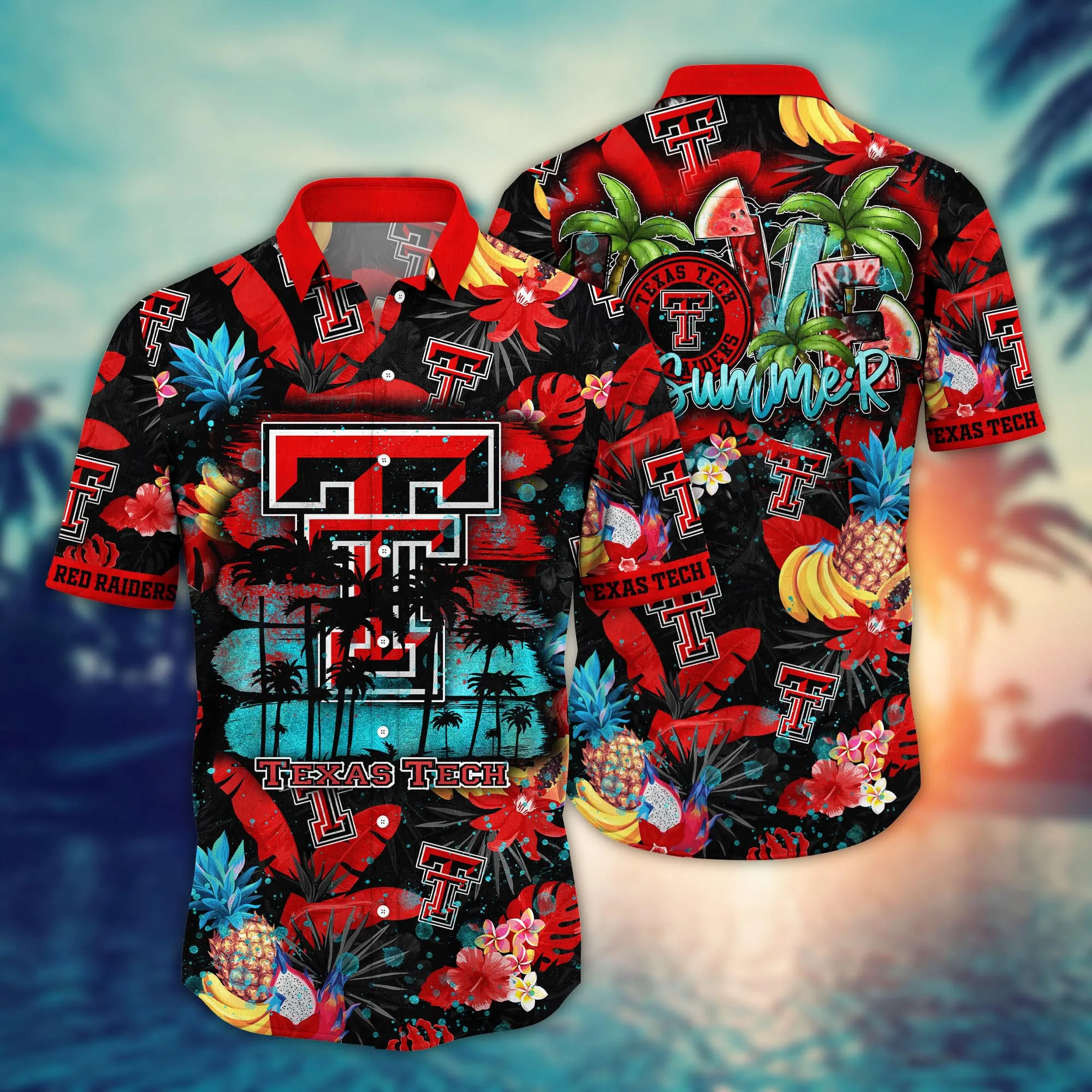 Texas Tech Red Raiders NCCA Hawaiian Shirt Sun-Soakedtime Aloha Shirt