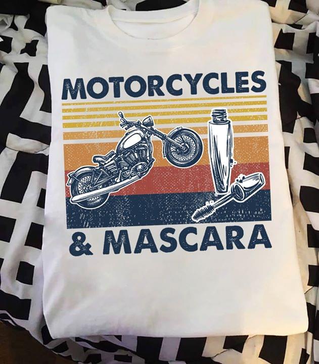 Motorcycles And Mascara For Girl Biker Vintage Standard Women’s T-shirt