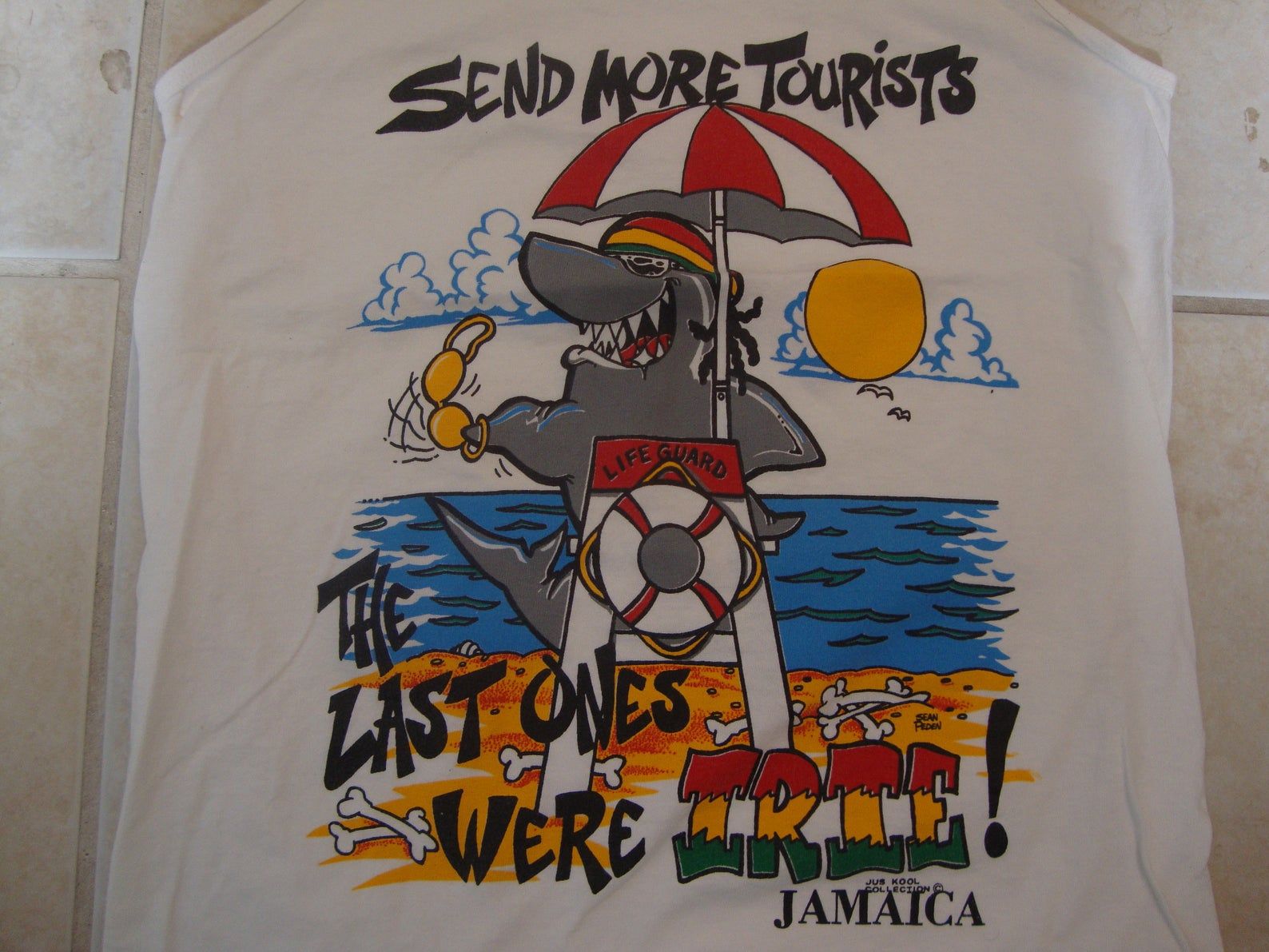 Vintage 90’s Shark Tourist Souvenir Sleeveless T Shirt M